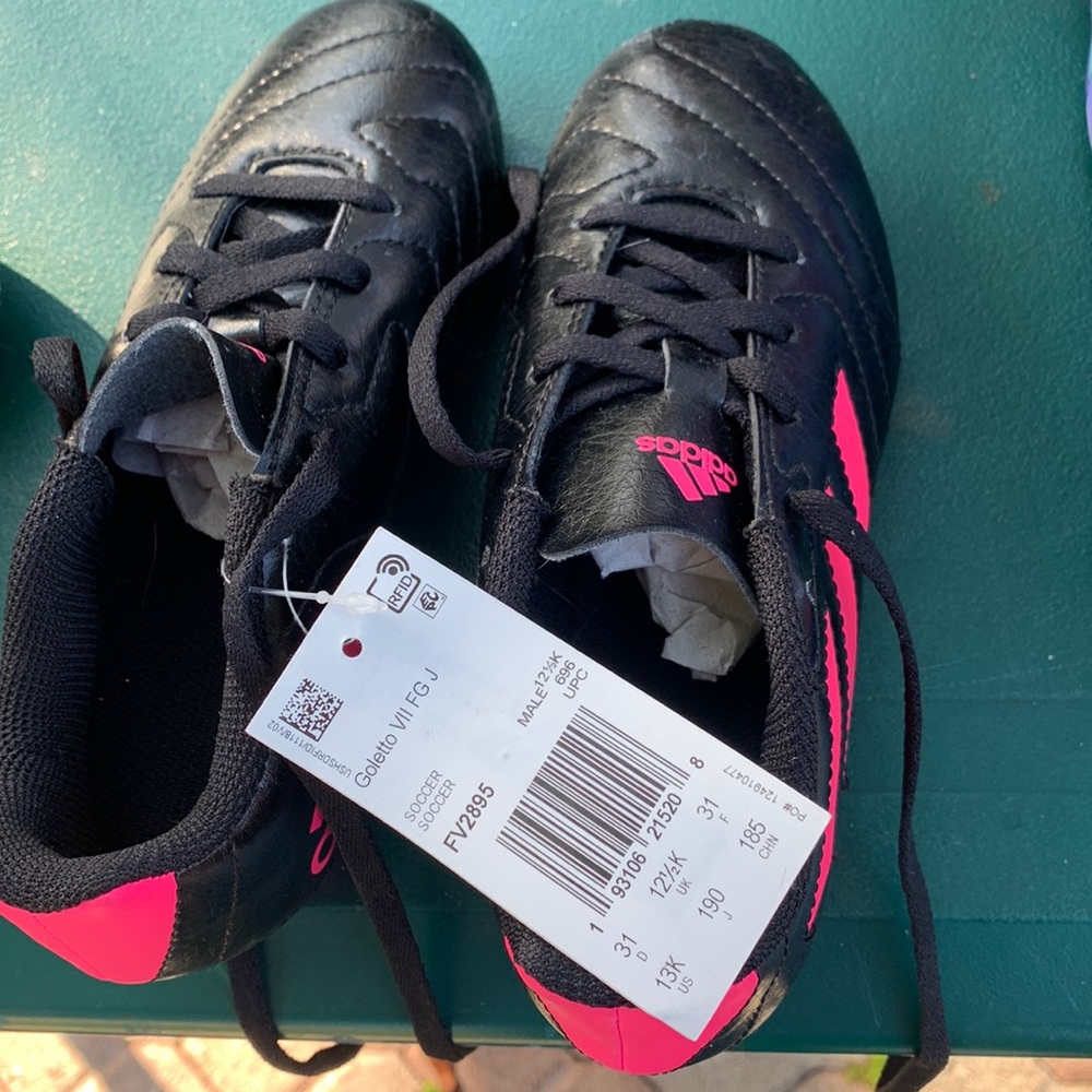 Girls size 13, Adidas soccer, cleats, brand new